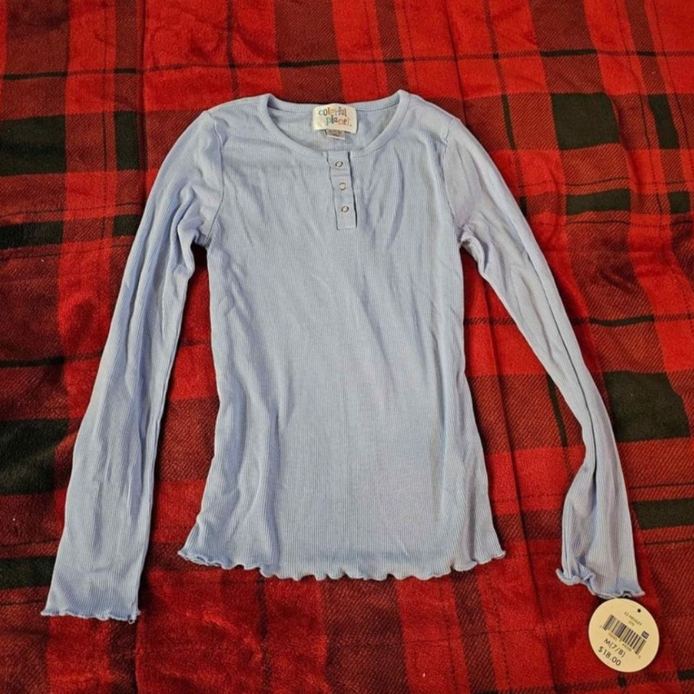 #815- girls new long sleeve shirt medium